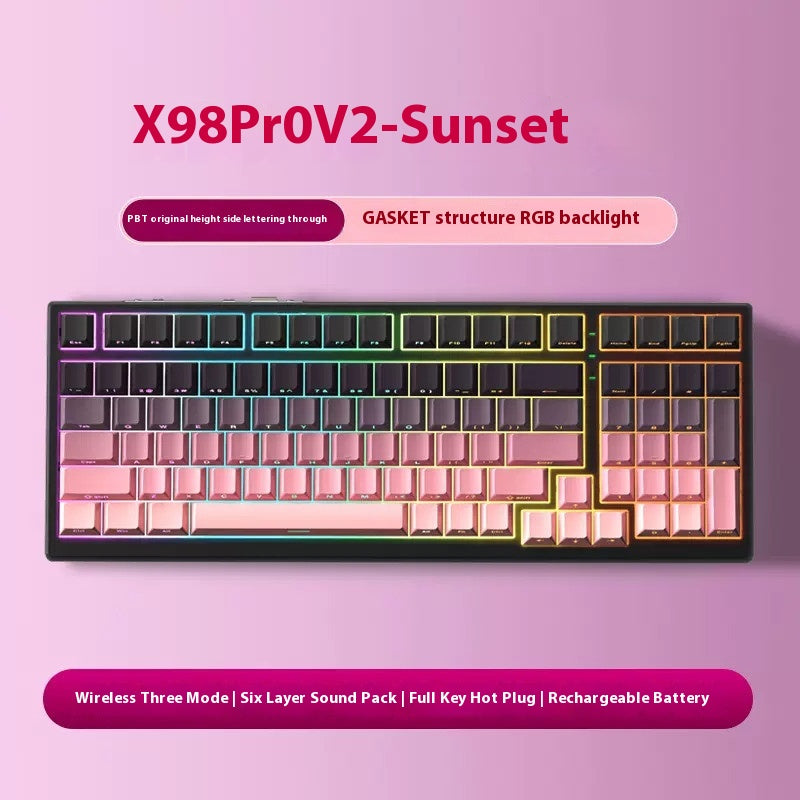 Xinmeng X98ProV2 three-mode RGB wireless mechanical keyboard Bluetooth customized full-key hot-swappable gaming keyboard