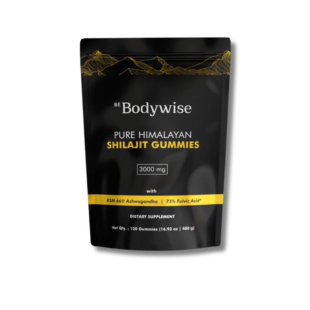 Be Bodywise Pure Himalayan Shilajit Gummies | With Ashwagandha, Gokshura & other herbs | No added sugar | 60 Gummies