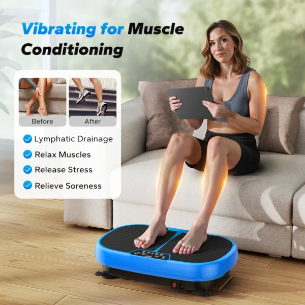 MERACH EMS Vibration Plate Exercise Machine for Lymphatic Drainage Relieve Pain Help Sleep Fat Burning&Weight Loss Exercise Fit - Image 2