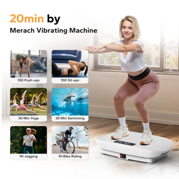 MERACH Vibration Plate Exercise Machine Whole Body Workout Power Vibrate Fitness Platform Vibration Plate Weight Loss & Shaping - Image 3