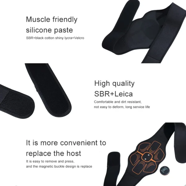 Abs Trainer EMS Abdominal Muscle Stimulator Electric Toning Belt USB Recharge Waist Belly Weight Loss Home Gym Fitness Equiment - Image 4