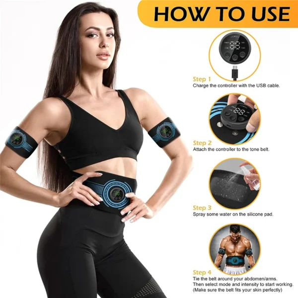 Smart EMS Muscle Stimulator Abs Trainer Abdominal Toning Belt Muscle Toner Body Slimming Weight Loss Home Gym Fitness Equiment - Image 4