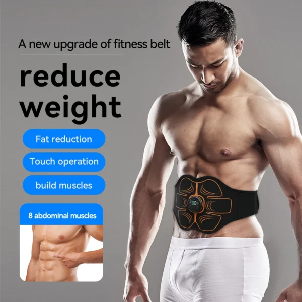 Abs Trainer EMS Abdominal Muscle Stimulator Electric Toning Belt USB Recharge Waist Belly Weight Loss Home Gym Fitness Equiment - Image 2