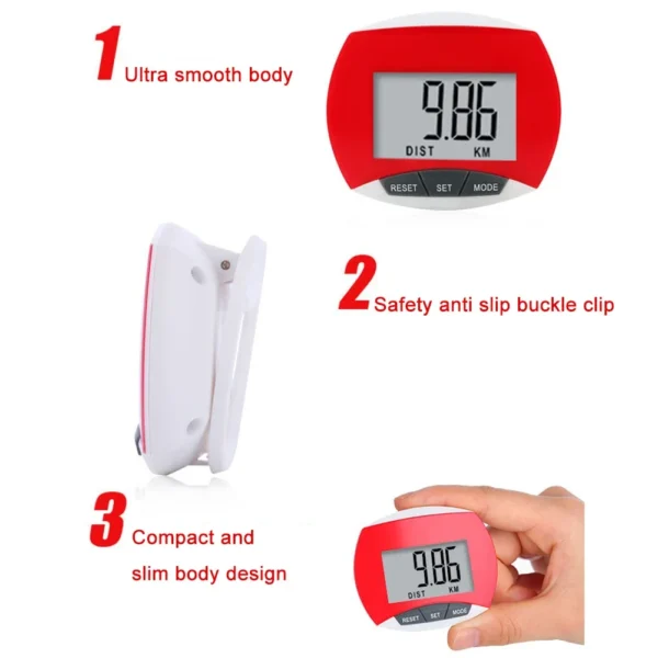 Digital Walking Pedometer Built-in Clip Movement Calories Counter LCD Display Multi-Function for Men Women Kids Adults Seniors - Image 5