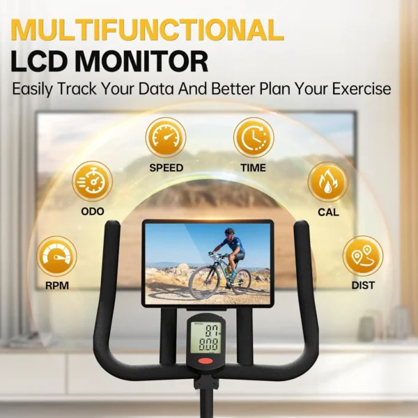 Exercise Bike, Indoor Cycling Bike Brake Pad/Magnetic Stationary Bike for Home, Adjustable Resistance Silent Belt Drive, Cycle B - Image 4