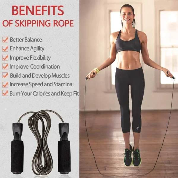 Adjustable Length Steel Wire Jump Rope Speed Skipping Workout Fitness Kids Adults Sport Portable Exercise Training Equipment - Image 5
