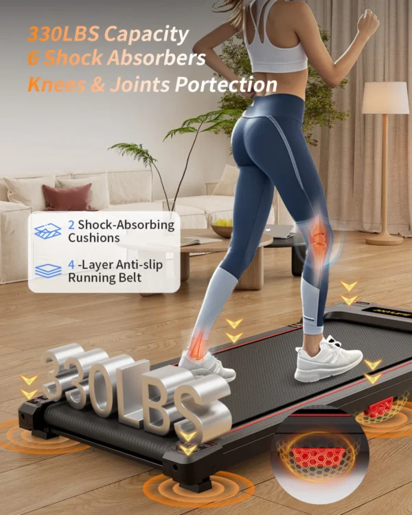 Under Desk Treadmill, Incline Walking Pad Treadmill 330lbs Capacity, 2.5HP Portable Treadmills for Home - Image 3