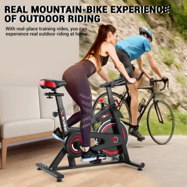 Exercise Bike, WENOKER Indoor Cycling Bike/Stationary Bike for Home, Indoor Bike with Silent Belt Drive, Heavy Flywheel - Image 6
