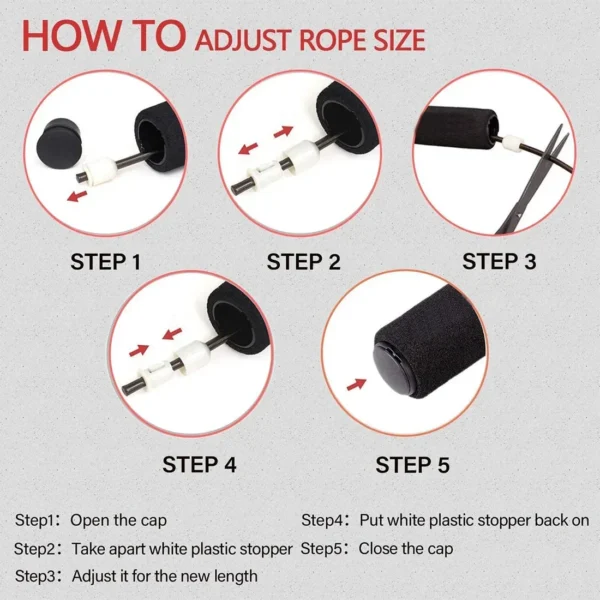 Adjustable Length Steel Wire Jump Rope Speed Skipping Workout Fitness Kids Adults Sport Portable Exercise Training Equipment - Image 6