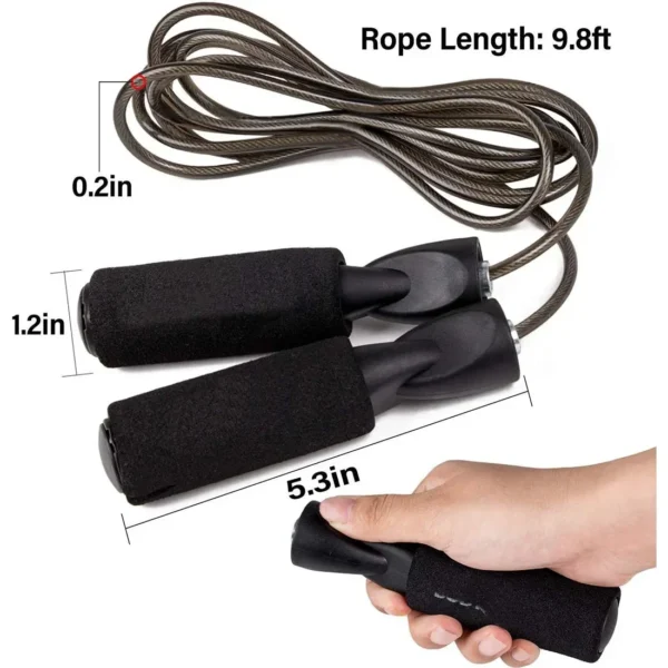 Adjustable Length Steel Wire Jump Rope Speed Skipping Workout Fitness Kids Adults Sport Portable Exercise Training Equipment - Image 4