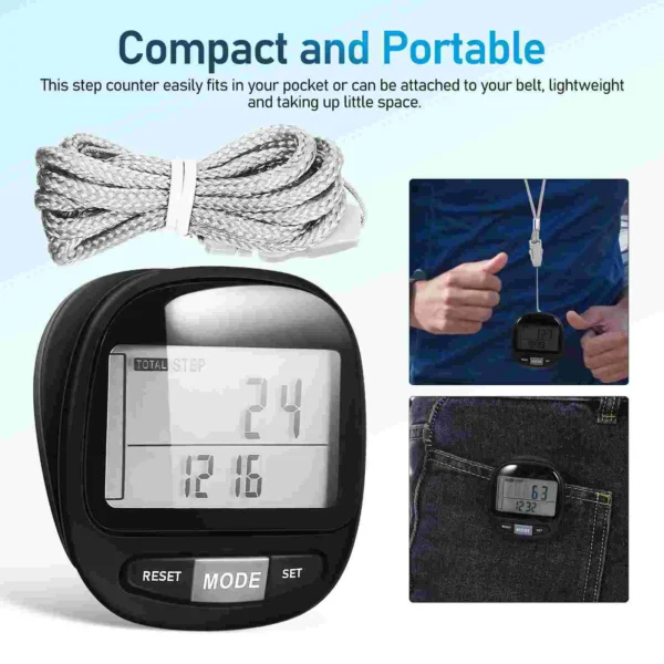 Accurate Large Screen Pedometer Podometro Step Counter For Outdoor Sports Walking Running Men Women Kids Adults Seniors - Image 3